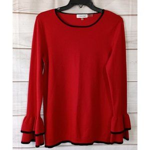 Calvin Klein Red Sweater with Black Trim
